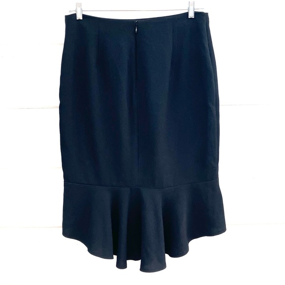 Who What Wear Black Ruffle Midi Skirt High Low inky Black 14 - Picture 1 of 7